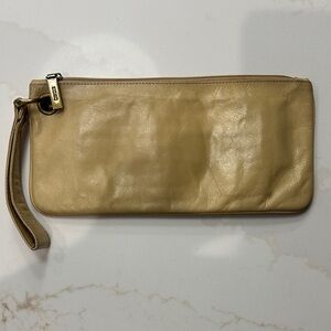 Hobo Cream Leather Wristlet